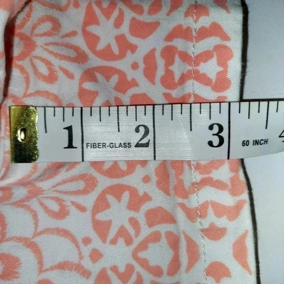 Elle Peach Floral Print Women’s Stretch Cotton Chino Shorts Size 4 - Picture 8 of 8